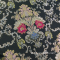 Kain Brocaed Jacquard Bunga Hitam untuk Gaun